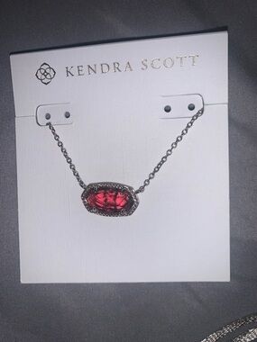Kendra Scott Silver Elisa Necklace & Elaina Bracelet in Berry